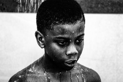 Portrait of young man in swimming pool