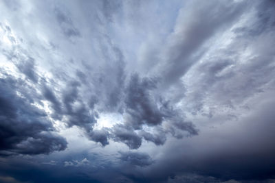 Low angle view of storm clouds in sky