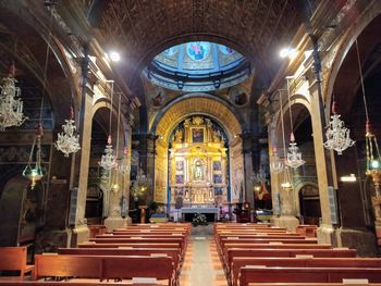 Interior of illuminated building