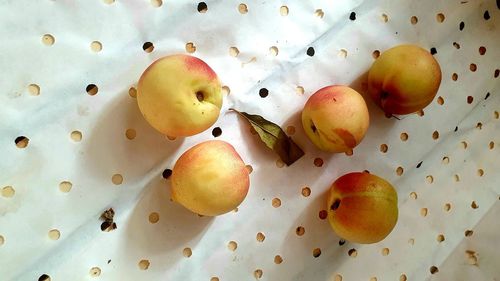 High angle view of fruits on table