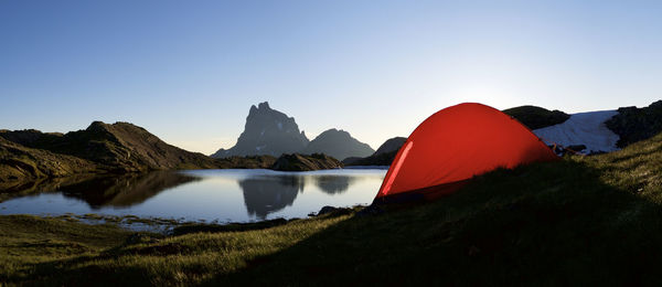 Midi d`ossau peak in ossau valley, pyrenees in france.