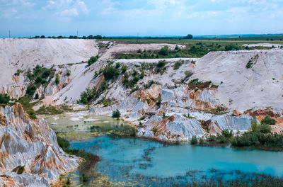 Abstract color sand texture at kaolin mine