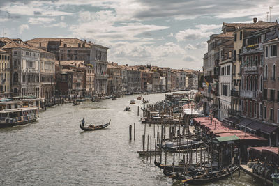 High angle view of buildings in city venice