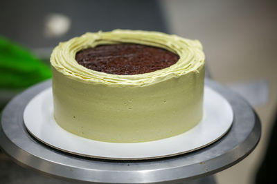 Close-up of dessert on table