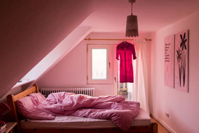 Interior of a pink bedroom