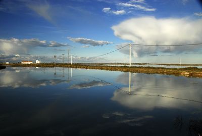 Reflection of clouds in sea