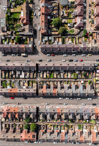 High angle view of city street