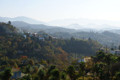 High angle view of townscape against sky