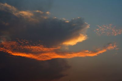 Low angle view of orange sky