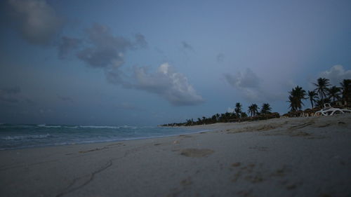 Scenic view of beach against sky