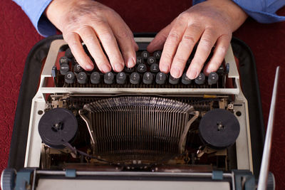 Close-up of an old typewritter