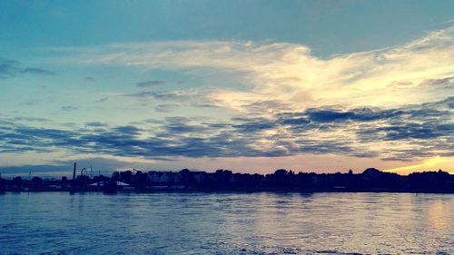 Scenic view of sea at sunset