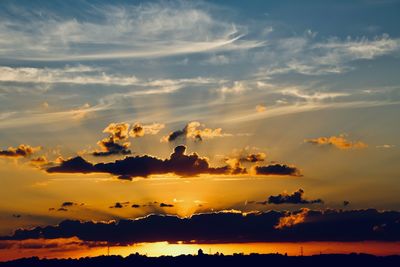 Low angle view of sky during sunset