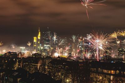 Fireworks at the skyline from frankfurt 