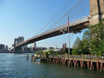 Low angle view of brooklyn bridge