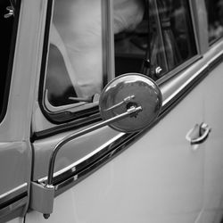 Close-up of vintage car with side-view mirror