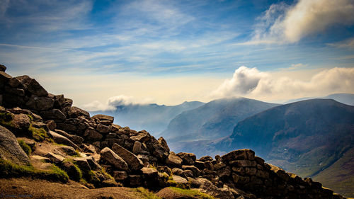 Scenic view of mountains against sky