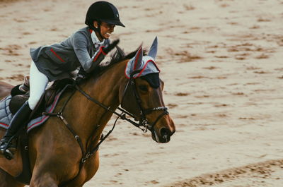 Man riding horse