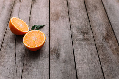 Close-up of orange fruit on table