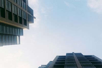 Low angle view of modern building against sky