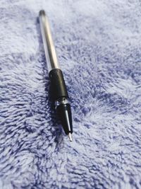 High angle view of pen on table