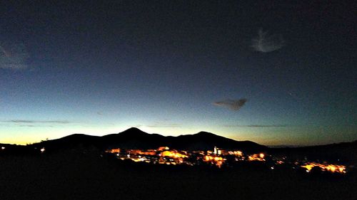 View of cityscape at dusk