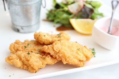 Close-up of meal served in plate