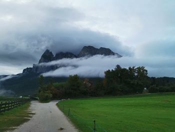 Scenic view of land against sky