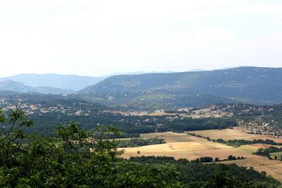 Scenic view of landscape against clear sky