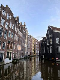 Canal amidst buildings against sky