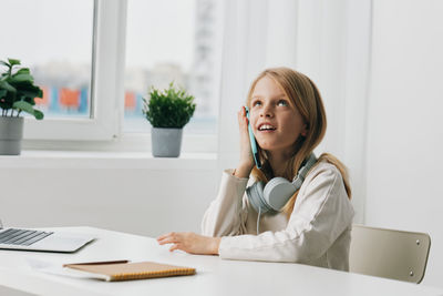 Businesswoman working at office