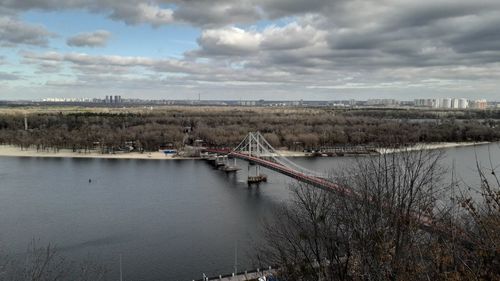 Bridge over river against sky