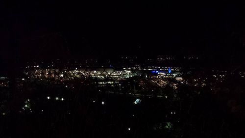 Illuminated cityscape at night