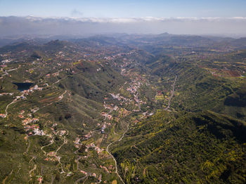 High angle view of landscape against sky