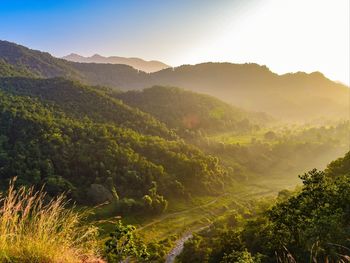 Scenic view of mountains against sky