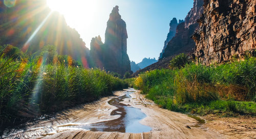 Panoramic view of rocky mountains