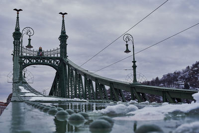 Bridge against sky during winter