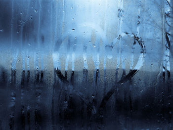 Full frame shot of wet glass window