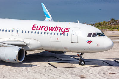 Airplane on airport runway