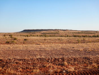 Scenic view of landscape against clear sky