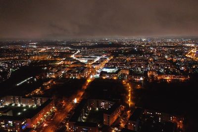  berlin-hellersdorf at night with drone