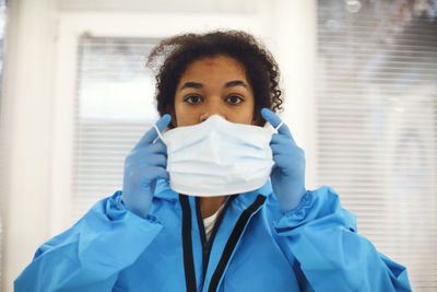 Portrait of nurse wearing mask