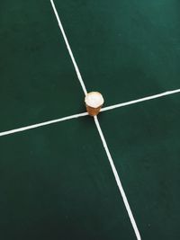 High angle view of ropes on table