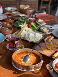 Close-up of food on table