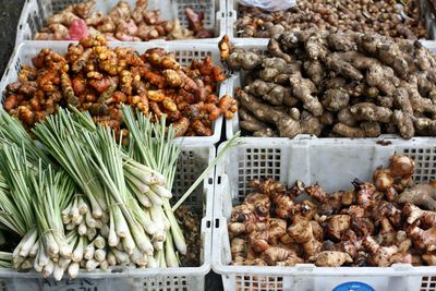 Close-up of vegetables for sale at market stall