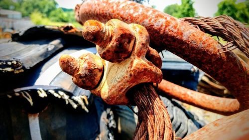 Close-up of rusty chain