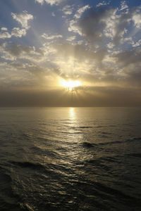 Scenic view of sea at sunset