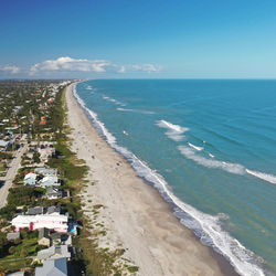 High angle view of beach against sky