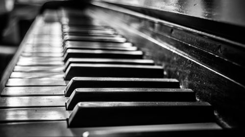 Close-up of piano keys