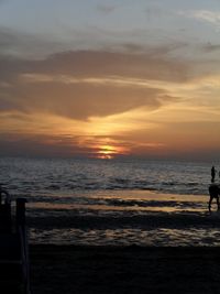 Scenic view of sea at sunset